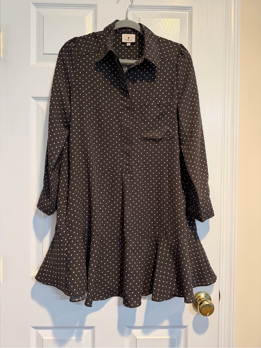 Tuckernuck Black Dress with White Polka Dots